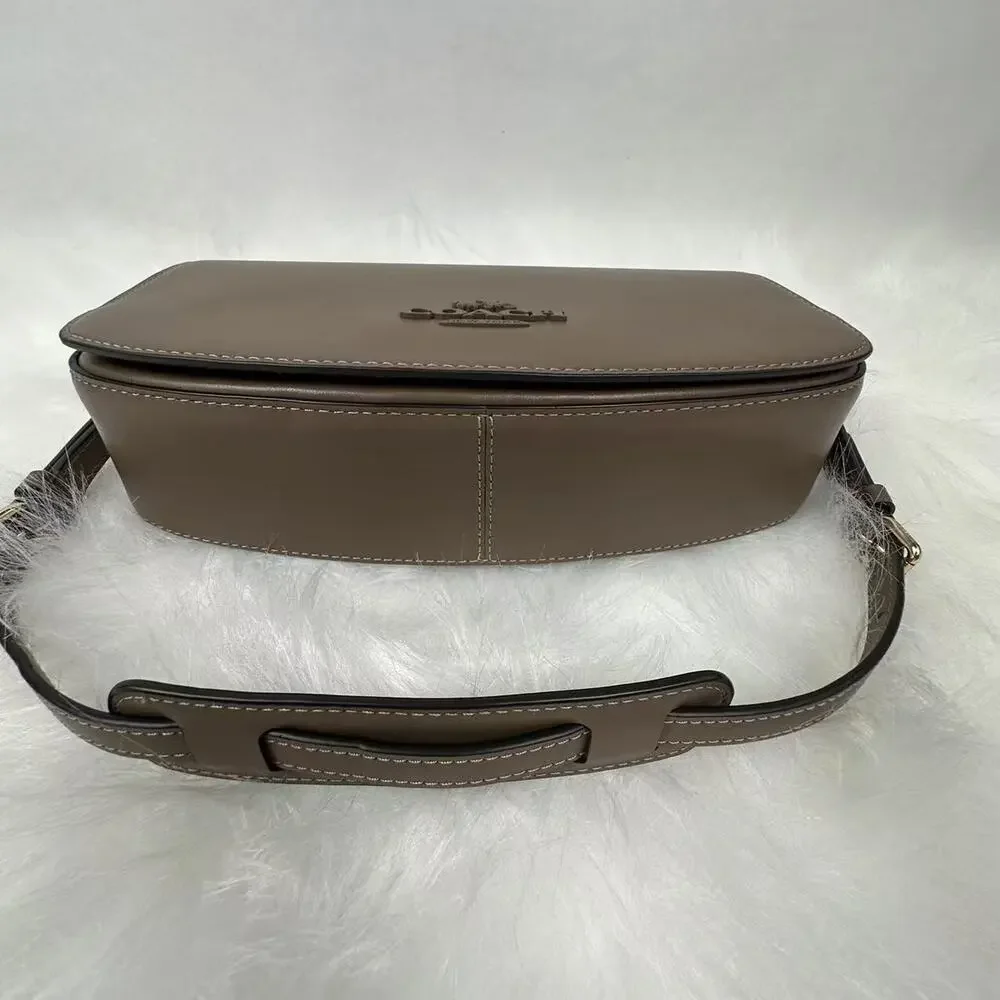 COACH Andrea Shoulder Bag In Smooth Leather/Gold/Dark Stone CT768 NWT
